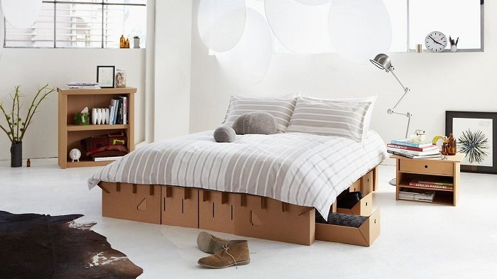 2. cardboard bed recycle